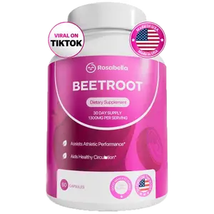 Rosabella Organic Beetroot Capsules (1300mg) for Blood Flow & Heart Health
