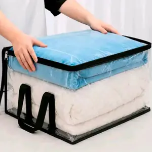 Large Clear Thick Plastic Storage Box with Hinged Lid – Heavy-Duty, Durable, High-Capacity Organizer, Perfect for Home, Camping, Travel, Attic, and Moving