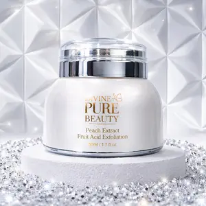 Divine Pure Beauty Face Peel with Peach Extract & Fruit Acid - Gentle Resurfacing and Brightening, Mild Exfoliating Gel for All Skin Types
