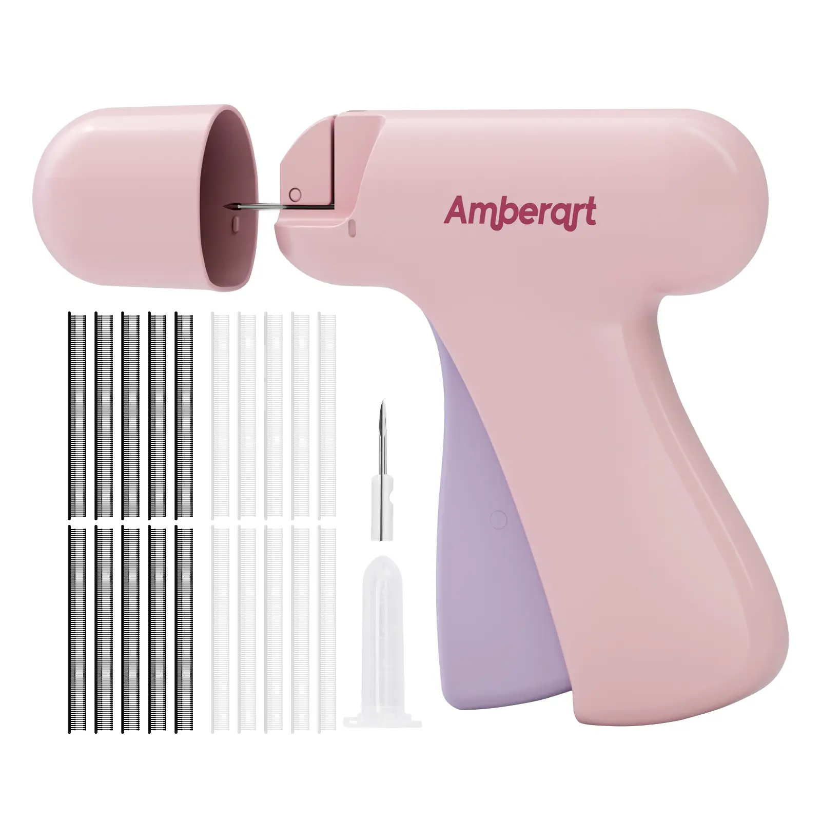 Stitch Gun for Clothes, Handheld Quick Tagging Gun for Clothing Fixer, Mini Clothing Sewing Kit, Includes Tool, Needle, and 1000 Black Fasteners & 1000 White Fasteners  micro stitch