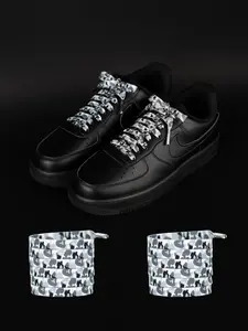 Camo Flat Shoelaces with Metal Heads, Pair Pack for Daily Casual Sports, Comfortable and Fast-Adjusting Shoe Laces