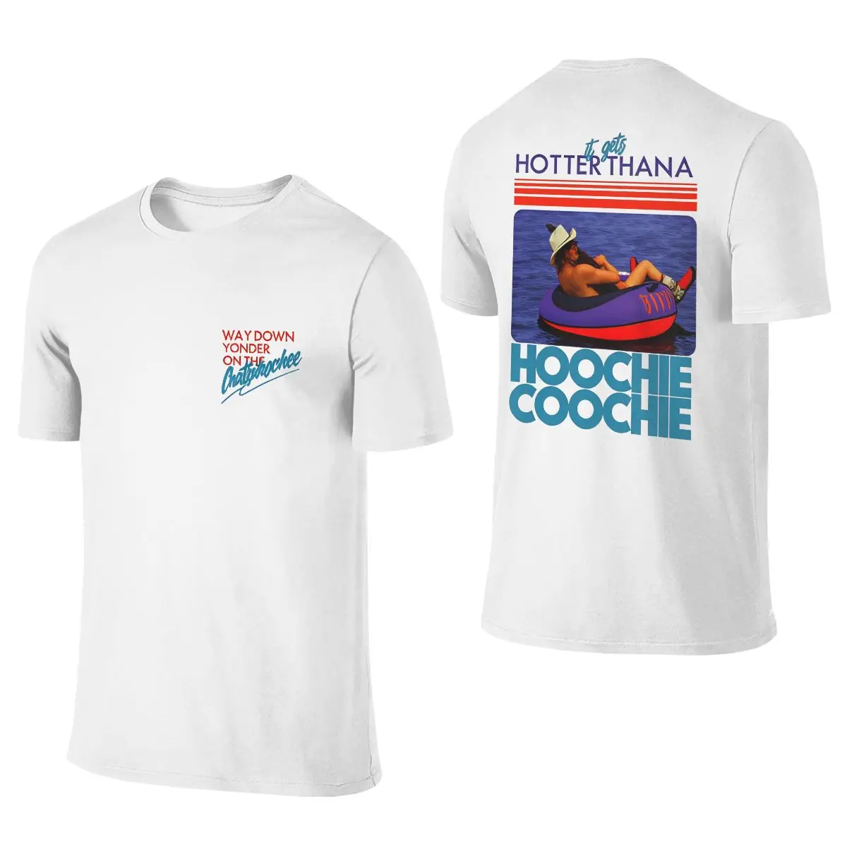Men's Hoochie Coochie Graphic T-Shirt, Vintage Western Style Casual Top in Soft Cotton, Shortsleeve Round Neck Streetwear, Men's T Shirts, Graphic Print, Fitted