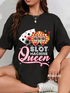 100% Cotton Lucky Slot Machine Queen shirt - Funny Casino Gambling T-Shirt
