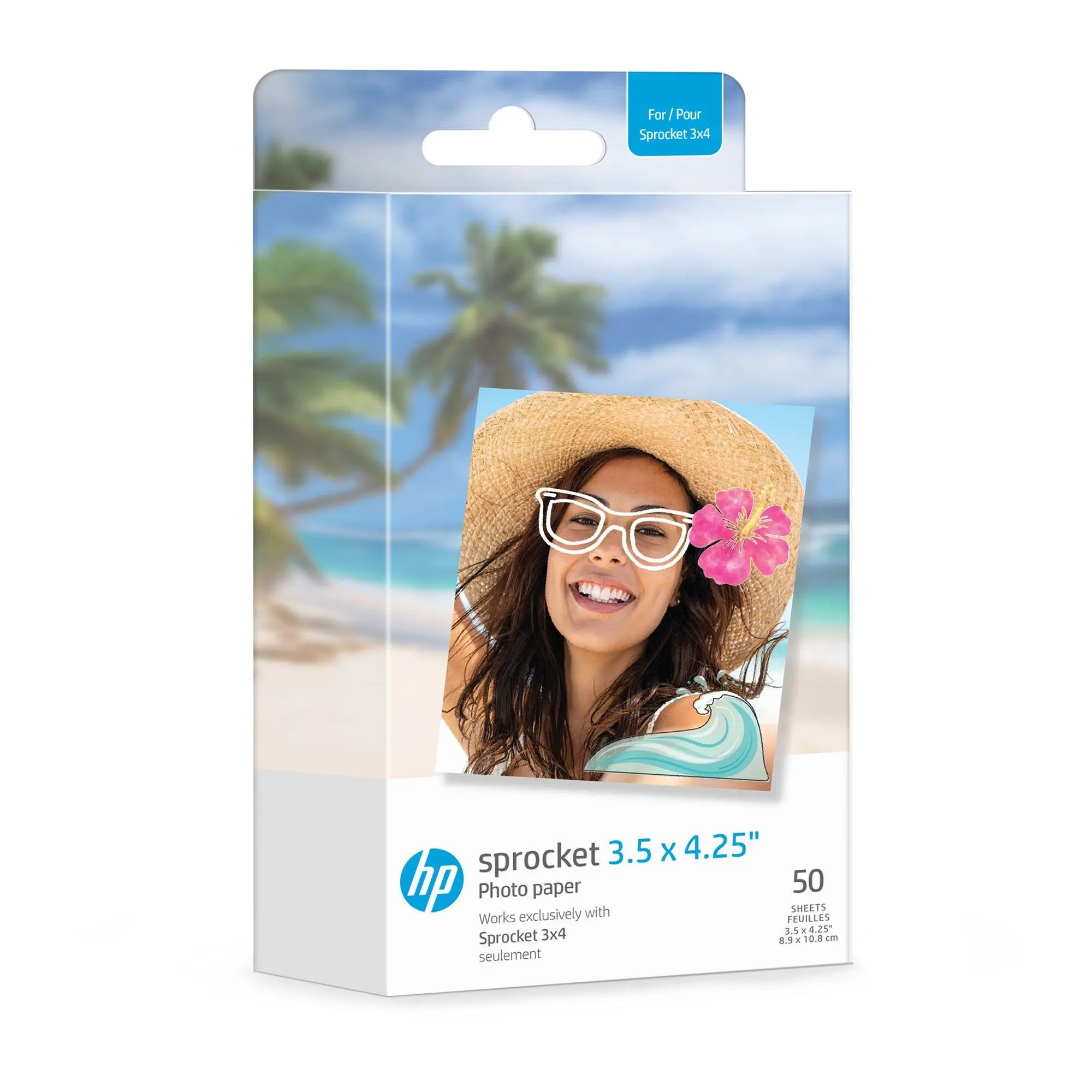 HP Sprocket 3.5"x4.25" Zink Sticky-Backed 50-Pack Photo Paper HP Sprocket 3.5"x4.25" Zink Sticky-Backed 50-Pack Photo Paper