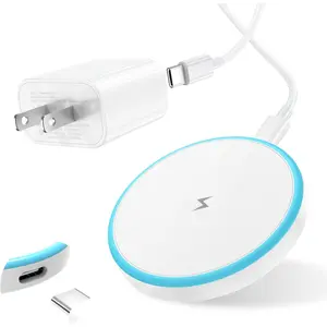 Magnetic Wireless Charger For iPhone 16,15,14,13,12 Series,For AirPods 3,2,Pro 2,Pro-with 20W Power Adapter, 15W Wireless Mag-Safe Charging Pad and 6 FT USB-C to C Cable