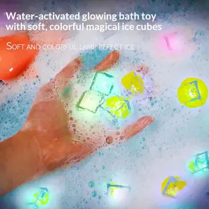 12PCS Shining Glowing Magic Ice Bath Blocks | Viral Kids Bath Toys Water-Activated Light Up Sensory Play Toys for Baby Boys Girls Bathroom Fun Water Games