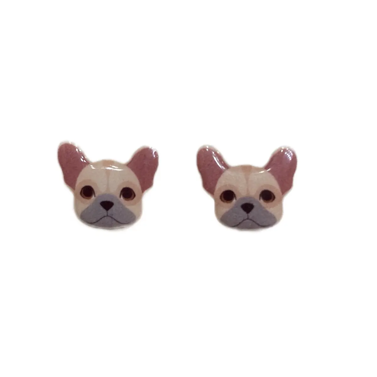 Pug stud earrings + handmade + hypoallergenic + dog lover + gift