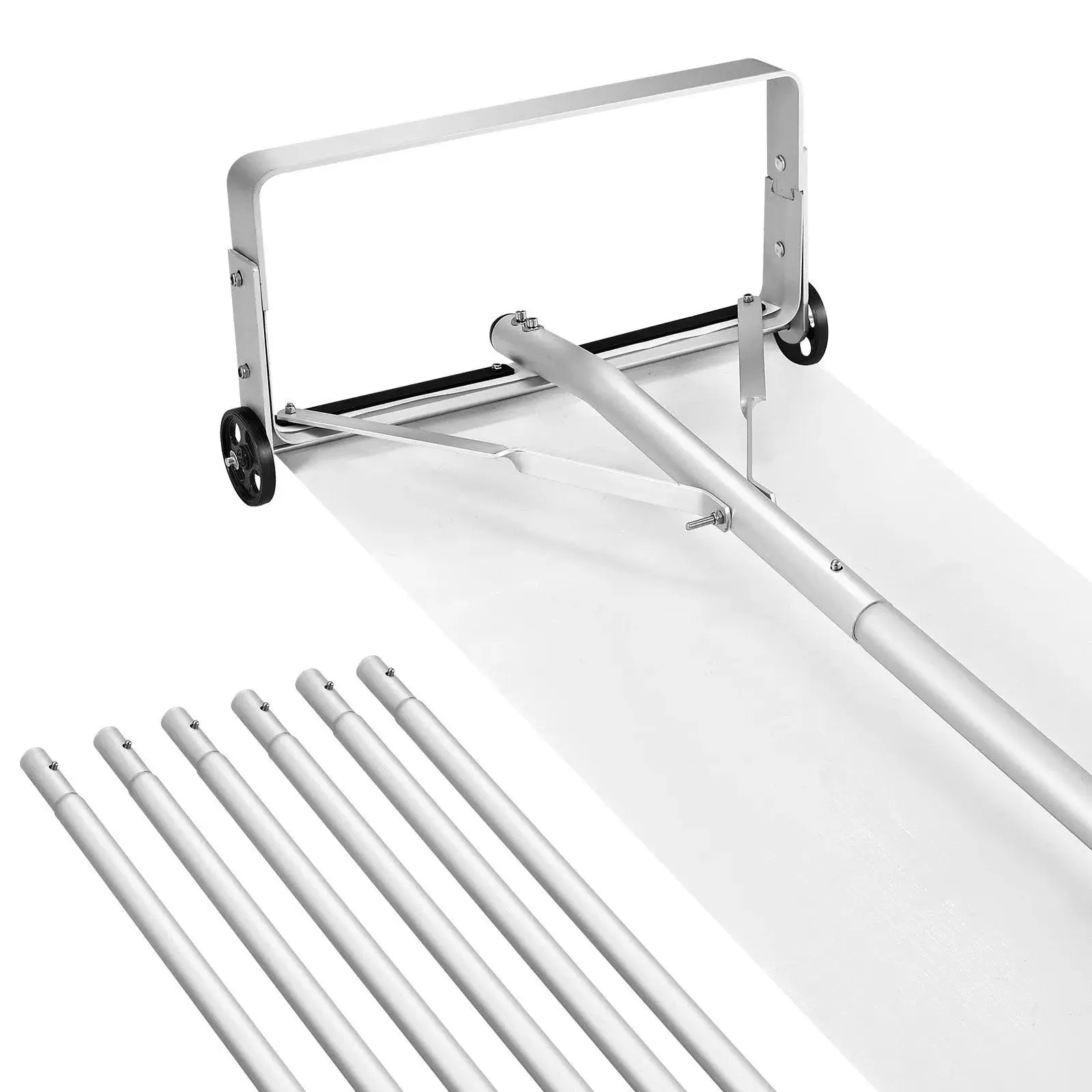 VEVOR Snow Roof Rake, 18.5 in Aluminum Blade, 5.2-30 ft Adjustable Roof Snow Scraper with Wheels & Slide, , Lightweight Snows Removal Tool for House Rooftop Leaves Debris Clearing,toolupgrade