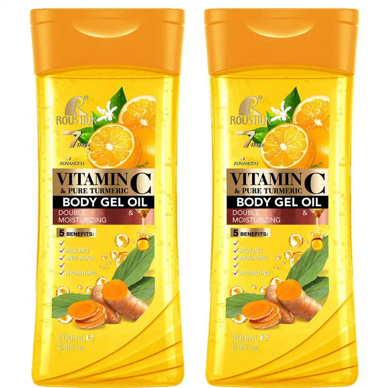 2pcs 200ML VITAMIN C PURE TURMERIC Body Oil for Dry Skin moisturizing body oil, Body Oil Moisturizer, Body Oil Moisture, for men and women, hydrating care, four seasons, travel portable, for Body, Face Antioxidant Oil
