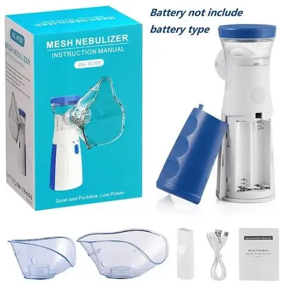 Ultrasonic Mesh Nebulizer Machine Portable Quiet Nebulizer for Adults Kids Fast 5 Minute Treatment USB C Home Travel Use with Adult Child Masks CE Certified Adjustable