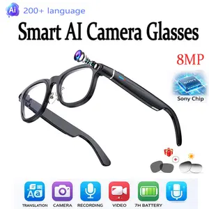 2026 New G1 AI Smart Glasses with Charging Case, 8MP HD Camera, 1200P Video Recording, Open-Ear Bluetooth Audio, AI Translation & Voice Control for Men & Women
