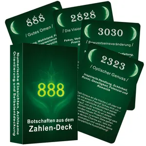 German Number-Theme Oracle Deck, Keywords for Self-Reflection, Encouragement & Divination Prophecy, 12x8cm, 48 Cards, Taro Cards