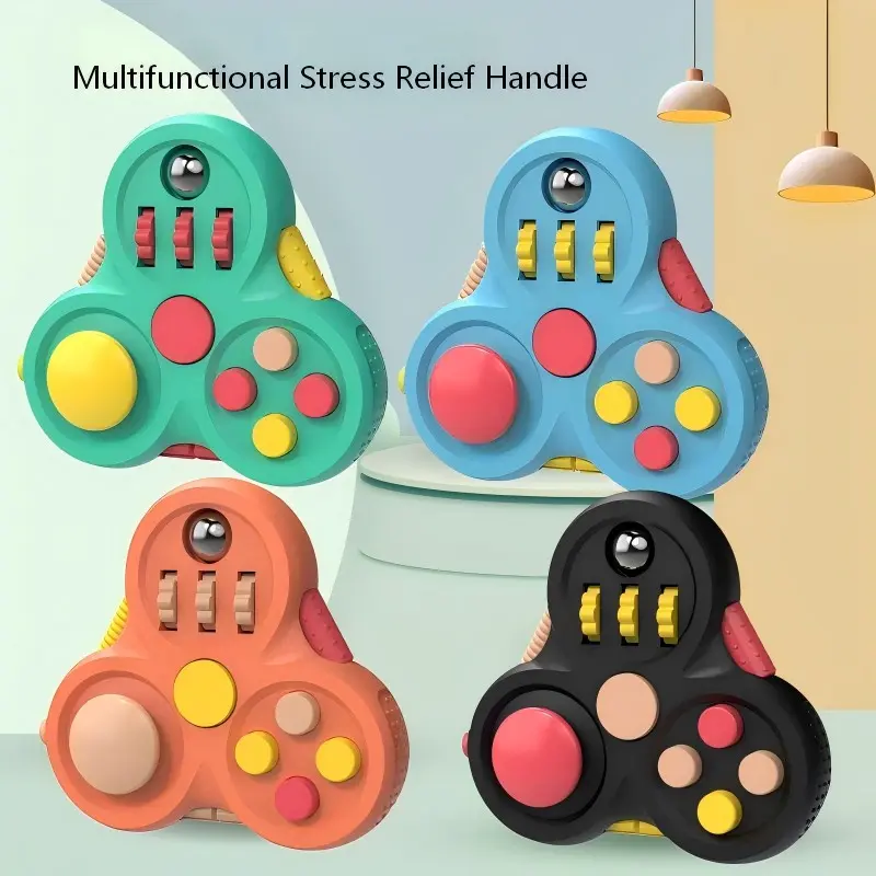 Multifunctional Stress Relief Fidget Pad, Colorful Handle, Anxiety Relief Toy, Creative Finger Cube, Ultimate Relaxation Tool, Sensory Stress Reliever, Finger Fidgets