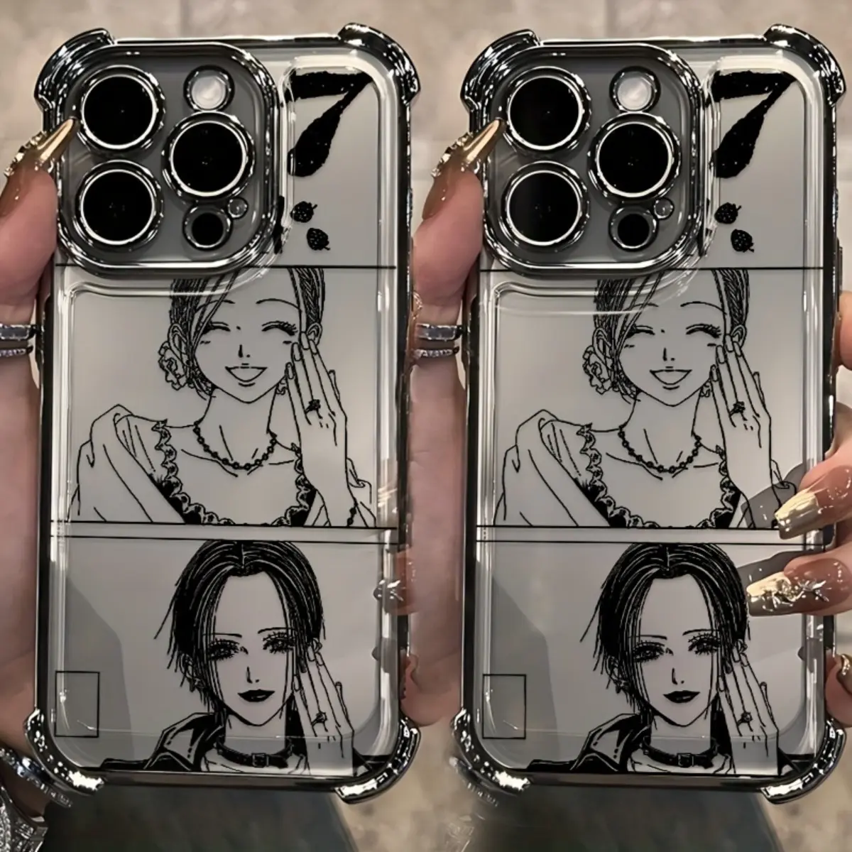 Anime Nana Character Personalized Colorful Phone Case for iPhone 17 Air,16,15,14,13,12,11 Pro Max - Shockproof Transparent Soft Cellphone Protection Accessories with Impact Resistance