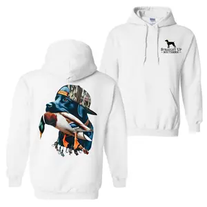 Straight Up Southern Hunting Dog Hoodie & T-Shirt – Duck Retriever Graphic Hoodie, Camo Hat Labrador Design, Unisex Outdoor Country Style Pullover, Soft Cotton Long Sleeve, Casual Classic Cotton Unisex Hoodie