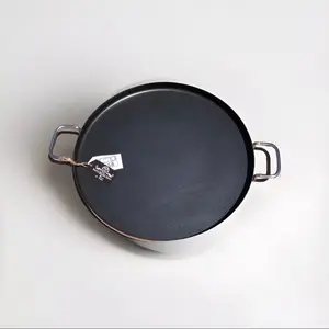 Comal grande 20”in. acero inoxidable con Teflon Antiaderente extra grueso doble fondo Stainless Round Grill Steel Cookware Pans