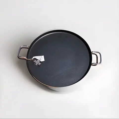 Comal grande 20”in. acero inoxidable con Teflon Antiaderente extra grueso doble fondo Stainless Round Grill Steel Cookware Pans