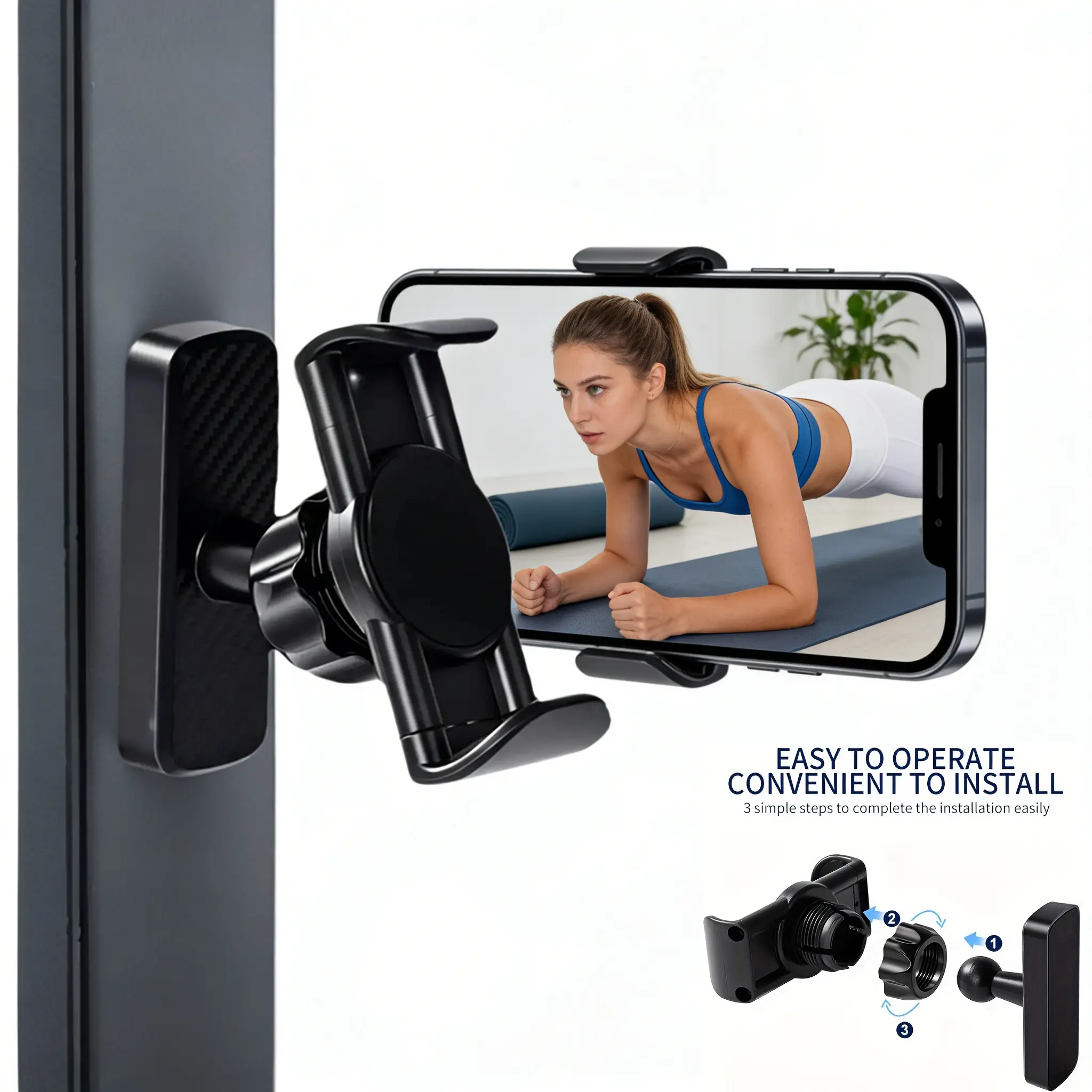 Gym Magnetic Phone Holder, Universal Smartphone Holder, Mobile Phone Holders, 360 Degree Adjustable, Strong Portable Magnet, Fits 4.7-7 Inch Android Phones and iPhone 16-12, Magnetic Phone Stand, Cell Phone Holders, Ideal Gift