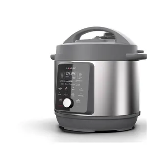 212 MAIN 6 Qt. Duo Plus Stainless Steel Pressure Cooker - Digital Control Multi Function Instant Cooker with Auto-Seal Lid, Black & Silver (Model 6026920), Instant Multi Cooker