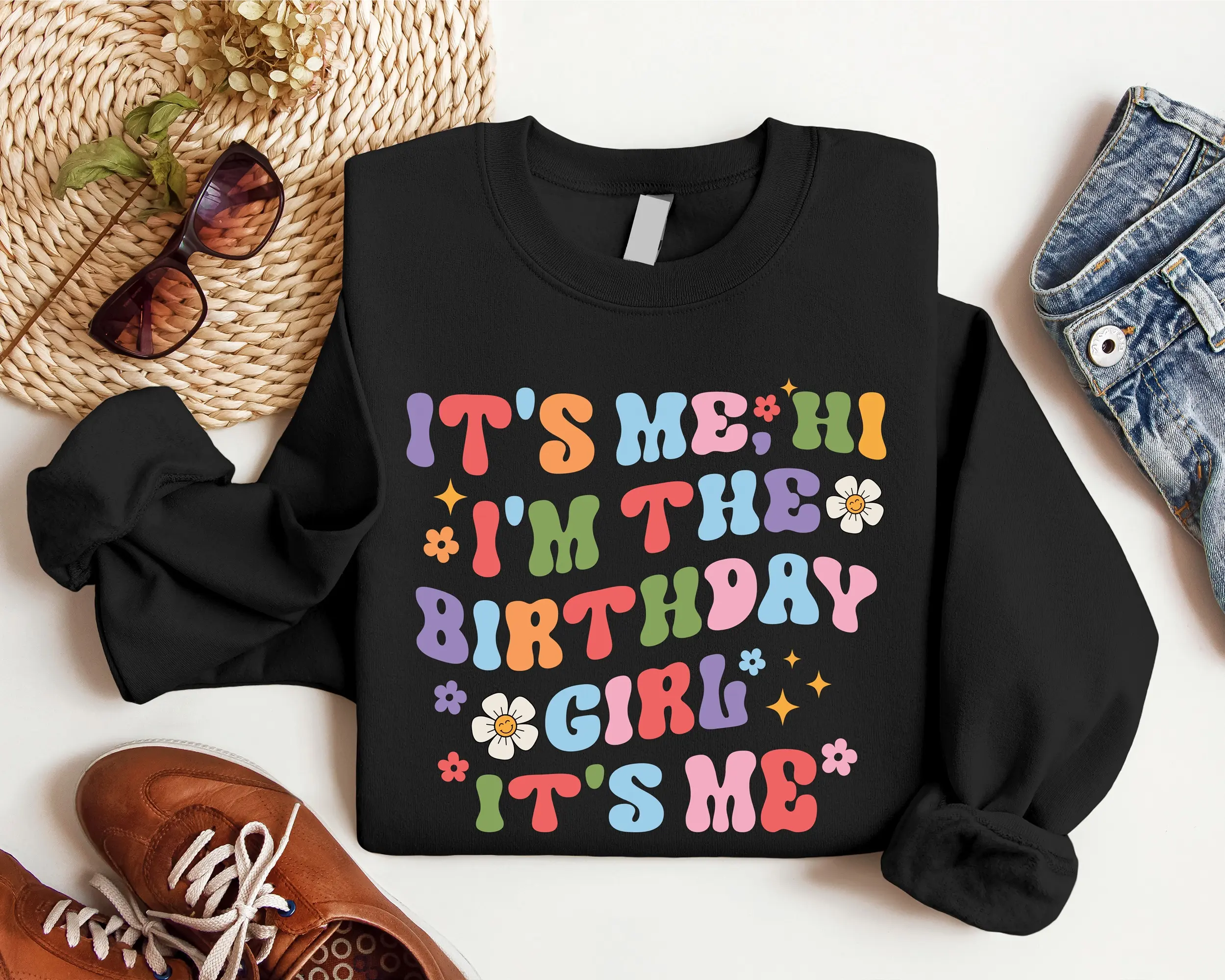 It's Me Hi, I'm The Birthday Girl Sweatshirt, Trendy Birthday Hoodie, Retro Girl Birthday Sweater, Song Sweatshirt, Girl Birthday Gift Hoodie.
