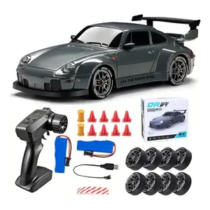 RC Drift Car - 1:24 Scale 2.4GHz 4WD High-Speed Remote Control Car with LED Lights & Racing Kit, RC Truck Gift Set Dual Steering Modes, Valentine's Day and New Year's gift