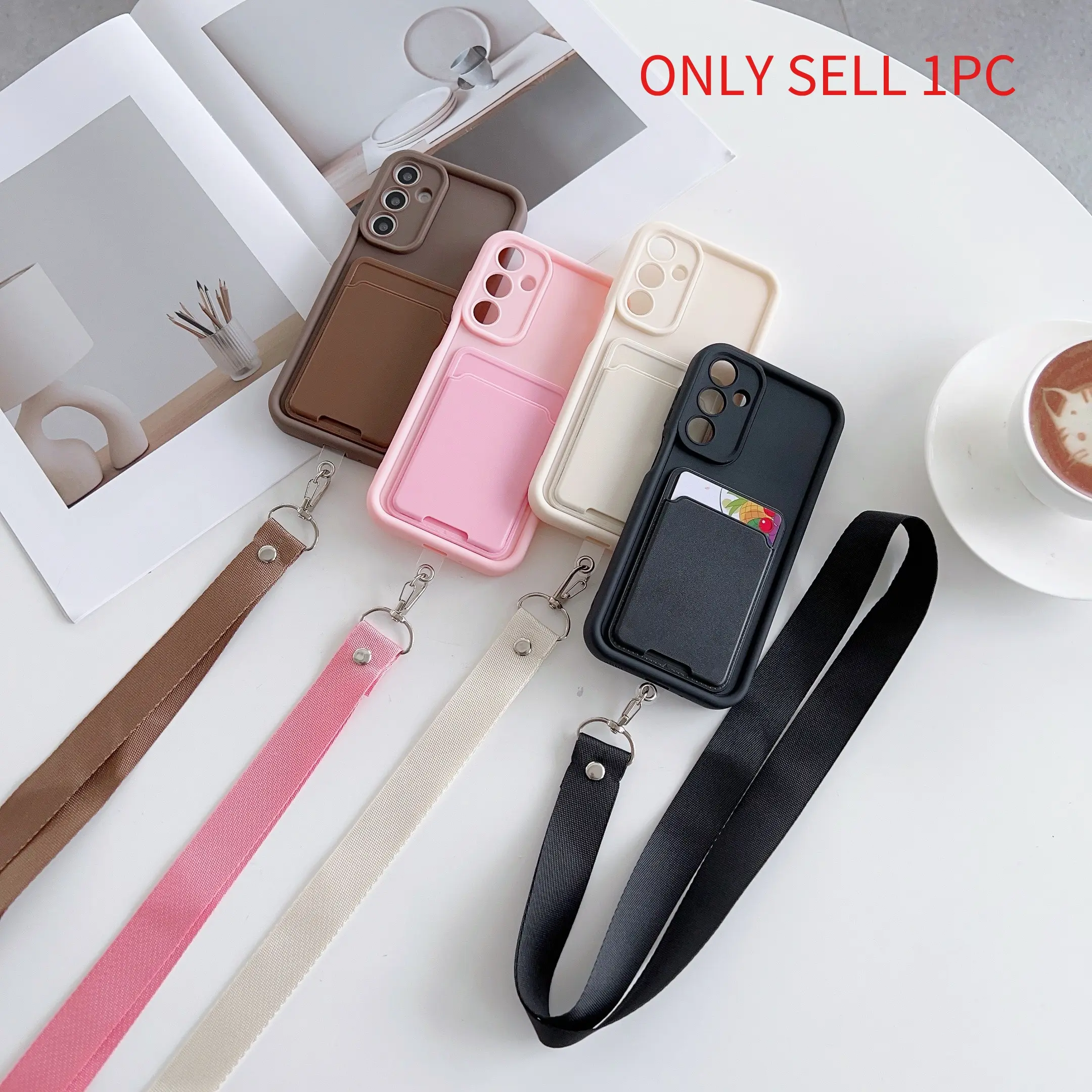 Xiaomi phone protective case is suitable for Xiaomi series/XM13/XM13pro/XM14/XM15/XM15pro/XM13T/XM14T/XM14Tpro/XM15T/XM15pro, with card holder and hanging rope phone case, supporting storage of cards and photos, equipped with detachable hanging rope