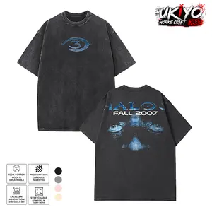 HALO 3 FALL 2007 Vintage Heavyweight Wash Tshirt - Comfort Cotton Crew Neck Casual 100% Premium Cotton, Menswear Top Collar Seamless Fabric Oversized