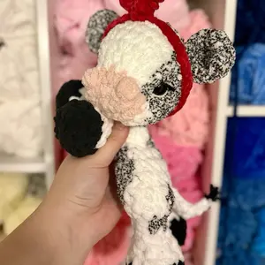 Cute Cow Lovey Handmade Crochet Plushie
