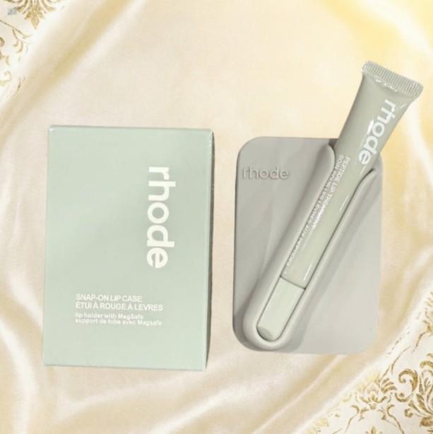 Rhode With Box and Lip Gloss Set Silicone Case for iPhone 17 16 15 14 13 12 11 Pro Max Plus Lipstick Toast Espresso Ribbon Cover