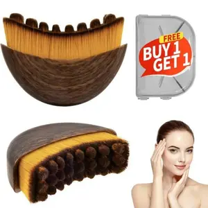 2-Piece Lymph Contour Face & Body Brush Set, Ergonomic Design Soft Polyester Fiber, Precision Jawline Carving, No Fragrance, Suitable for All Skin Types