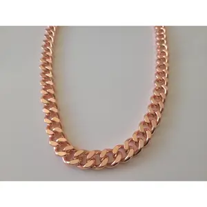Pure Copper Cuban 11mm. Link Necklace Heavy 158gr. Solid Copper Statement Jewelry Chain 24" Unisex Necklace
