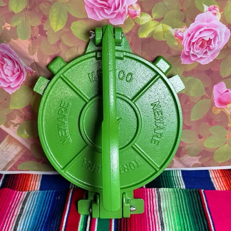 11-Inch Green Cast Iron Round Press Kitchen Handmade Utensils