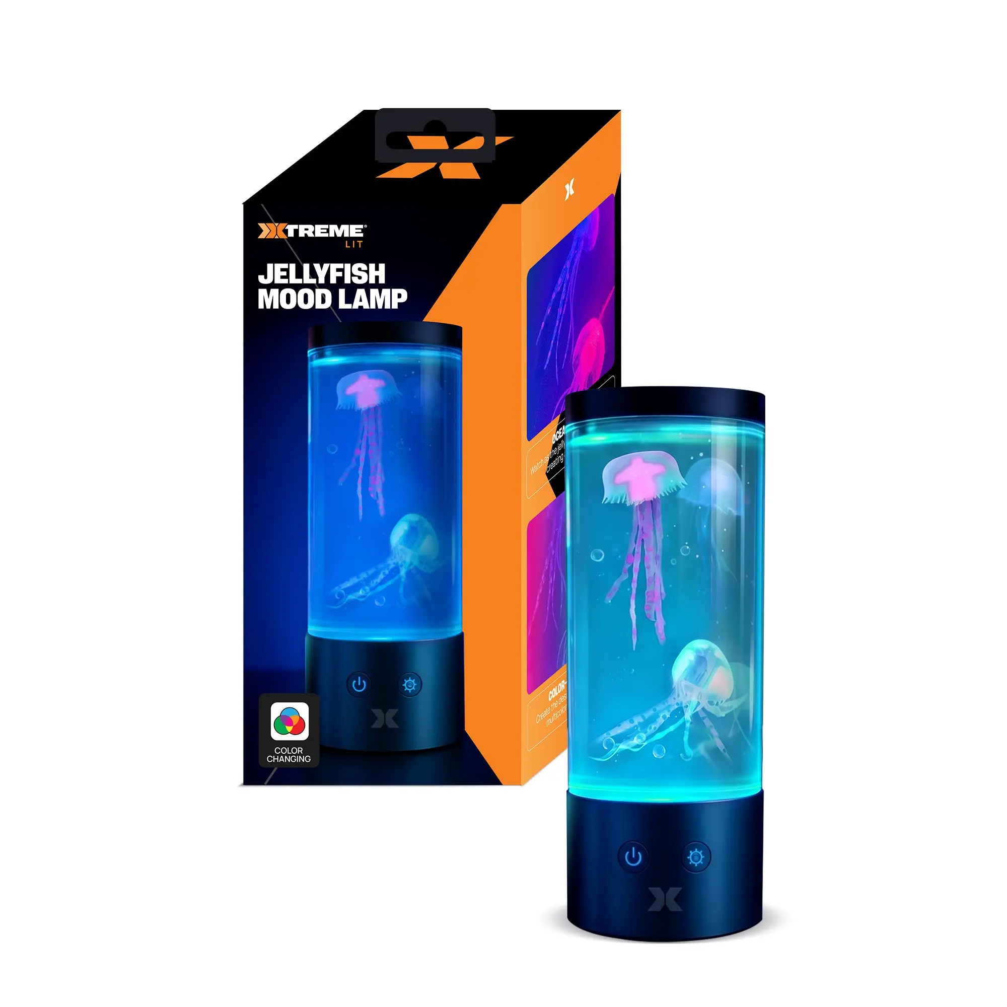 Jellyfish Mood Lamp, Color-Changing LED Aquarium Night Light with Moving Jellyfish, Ambient Desktop Light for Home, Office & Gaming Setup