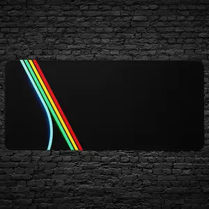 ARC Raiders Retro Neon Stripe Desk Mat - Minimalist Sci-Fi Gaming Mouse Pad