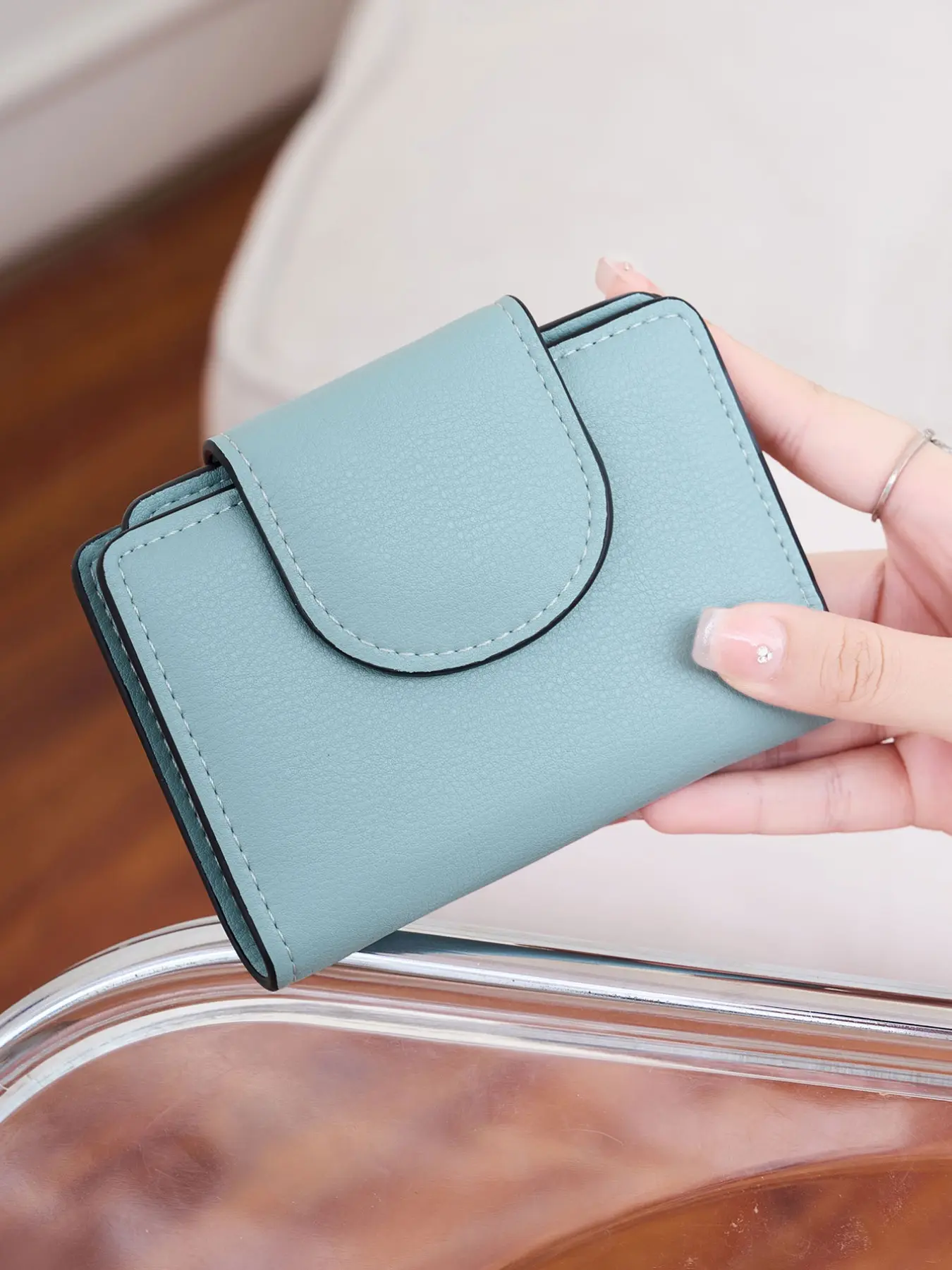 Ladies' wallet, small wallet design, Bifold wallets, Pu Bifold Wallet, ideal choice for daily use and fashion accessories, compact wallet, stylish and cute, suitable for daily use, Zipper wallet