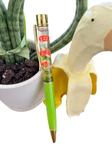Personalized ballpoint Pen,Mushroom pen,DIY handmade pen,Snow globe glitter pens, Floating pens
