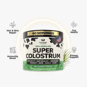 Immerge Health Super Colostrum™ Powder - 60 Servings, 100% Grass Fed, Unflavored, High-IgG, Gut Health, Energy Support, Immunity Boost, Hair & Skin Repair