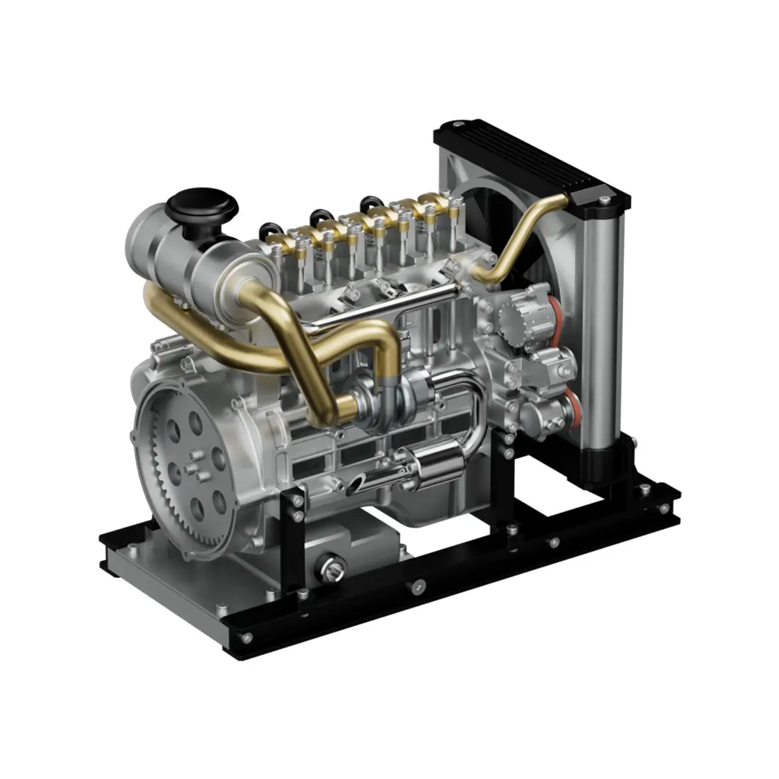 1/10 DIY Mini Metal OHV Inline 4-Cylinder Engine Model Building Toy - 1400g Stainless Steel Anodic Oxidation Parts, Cooling System, Motor Driver, 300+ PCS Upgraded Science Experiment Kit for Ages 14+ Educational Gifts