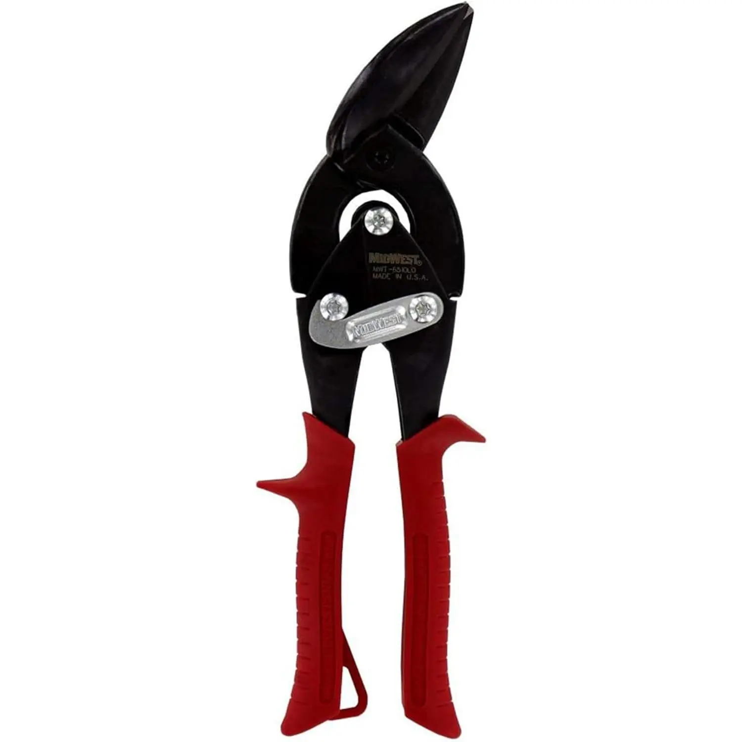 USA-Made Blackout Series Left Cut Offset Tinner Hand Shears Scissors, Tin Snips with 18 Gauge Cold-Rolled Steel Blade, Chemical Resistant Aviation Work Hand Tools - MWT-6510LO, Hot Drop-Forged