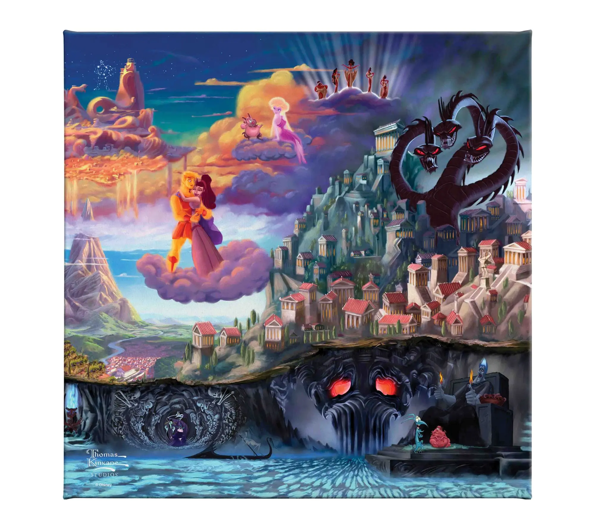 Thomas Kinkade Disney Hercules - 14" x 14" Gallery Wrap