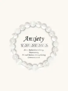Anxiety Relief Healing Crystal Beaded Bracelet, Stress Reduction & Calming Crystal for Mental Balance, Stone for Clear Communication & Emotional Stability, Beads Bracelets, Dainty Crystal Bracelet