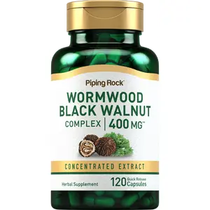 Piping Rock Wormwood Black Walnut Capsules 400mg | 120 Count | Herbal Extract Complex | Non-GMO, Gluten Free Supplement