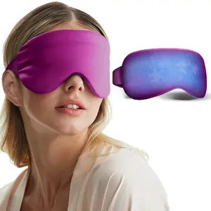Reusable Cooling Gel Eye Mask - Purple Gentle Weighted Comfortable Sleep Mask, FSA/HSA Eligible, Fast Relief for Puffy Eyes, Migraines, Headaches, Post-Surgery Cold Compress, Dark Circles Care, Comfortable Sleep Masks