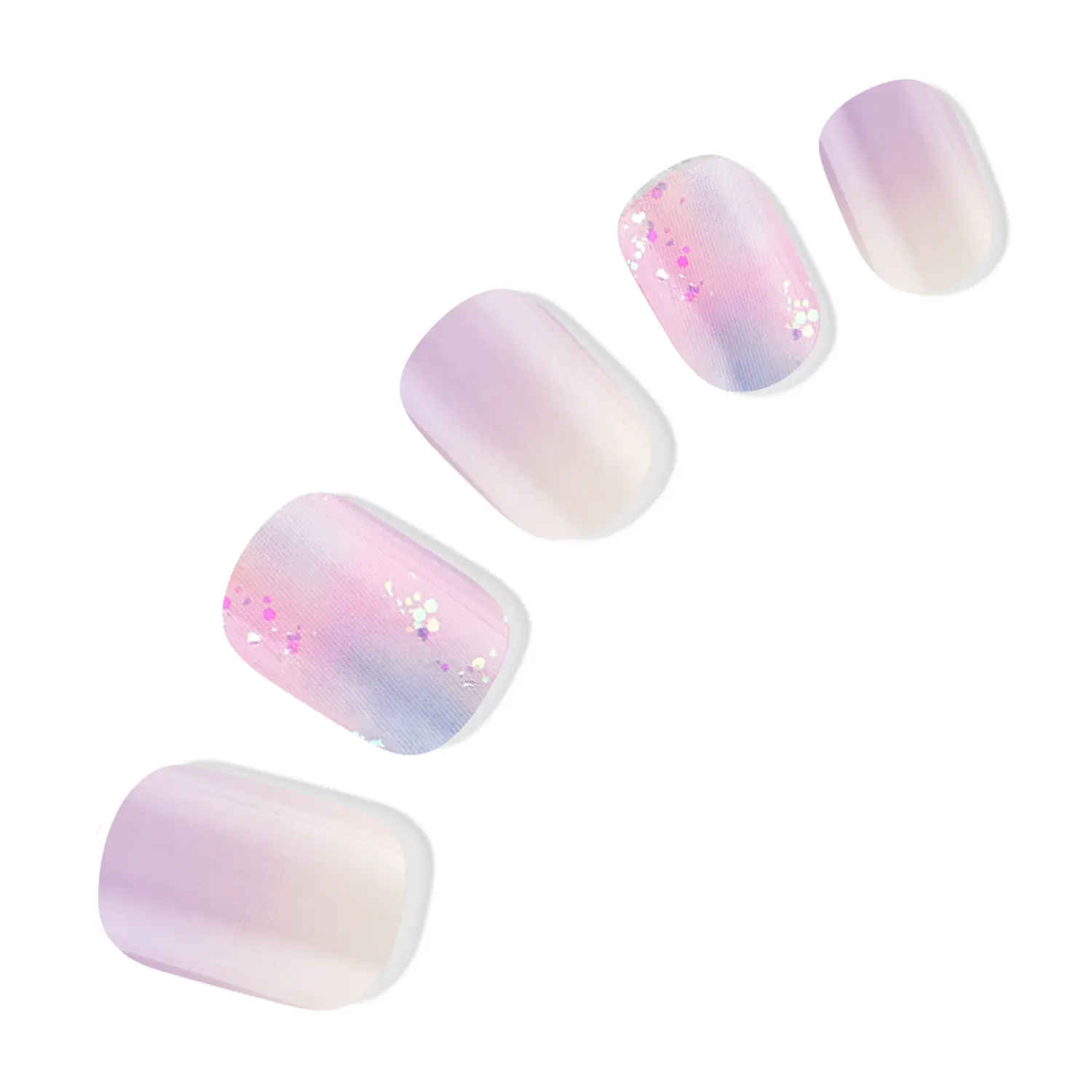 DASHING DIVA Inner Peace Instant Press-On Nails - Medium Square - Soft Pink with Glitter