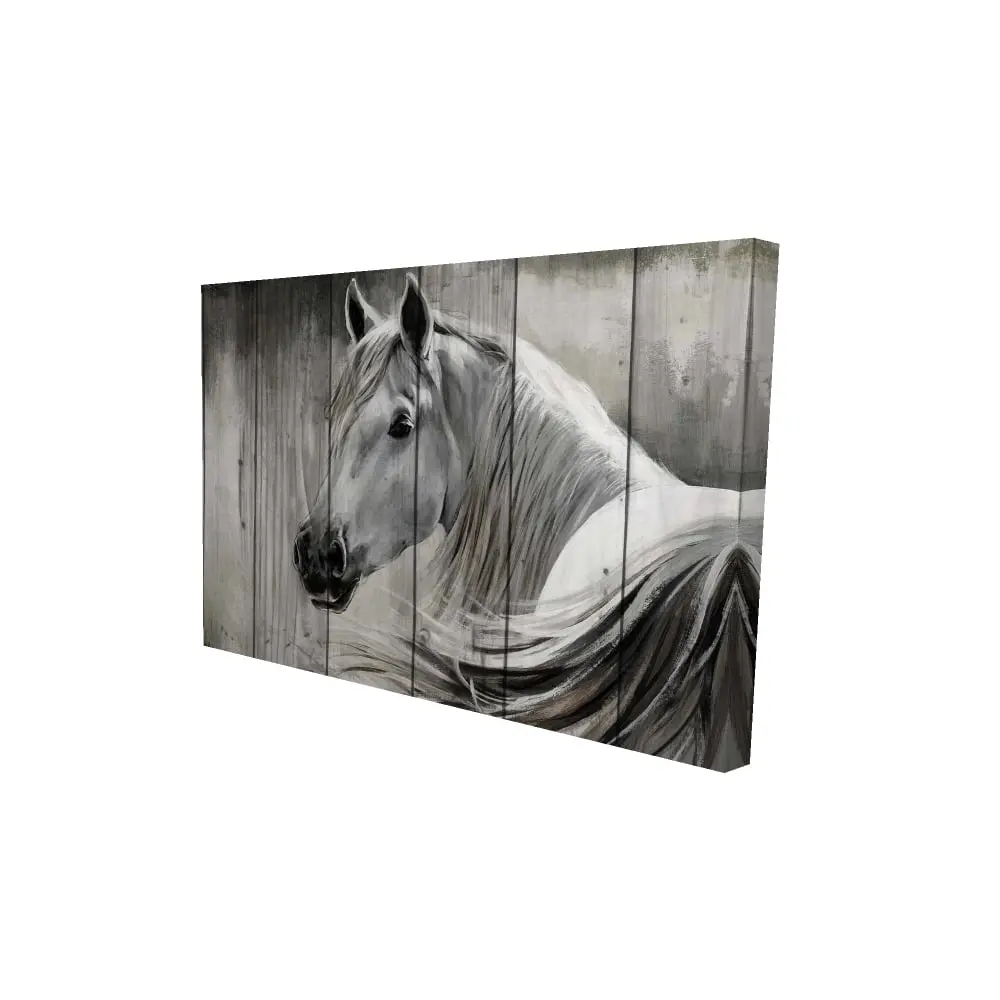 24x36 in. High-Def Rustic Horse Portrait Print with 360 Stand, Rustic Beige Wall Art, Artistic Home Decoration, Ideal for Bedroom Decor, Home Supplies Gift, Art Wall Decoration