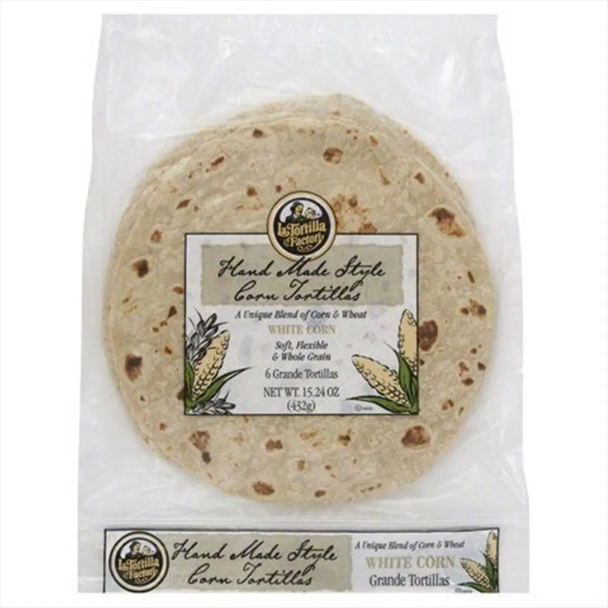 212 MAIN Corn-Based Gourmet Handmade White Corn Tortillas, 11.57 oz, 12-Pack Kitchen Food Item