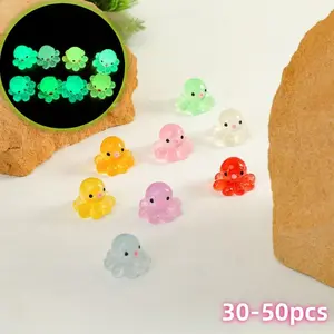 Luminous Mini Octopus Decoration, 30/50pcs Cute Mini Octopus Ornament, Glow in The Dark Fish Tank Decoration, Aquarium Decoration, Aquarium Accessories, Pet Supplies, Home Supplies, Decorations, Christmas Gift