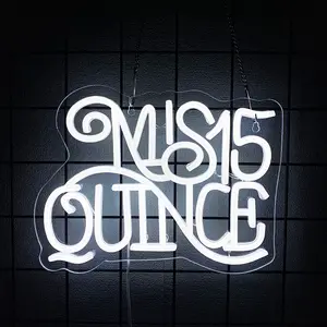 Mis 15 Quinceanera Neon Wall Decor LED Sign, USB Powered, Easy to Hang, Perfect for Parties & Gifts, Bedroom Decoration