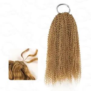 QVR Honey Blonde #27 Crochet Hair Small Kinky Curly/Body Wavr/Afro Kinky Curly/Water Wave Machine Made Feather Human Hair Extension #Tiktokblackfriday