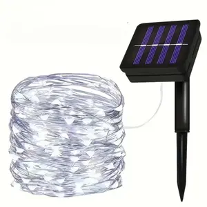 1PC，30m 300led Solar Outdoor String Lights, 8 Modes, Ip44 Waterproof, Garden Decor, Party, Wedding, Warm /cool /multicolor